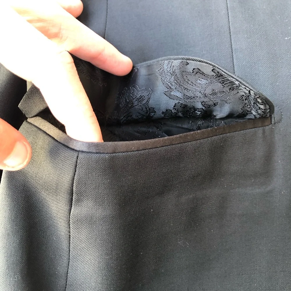 Paul Betenly Rocco Tuxedo Jacket Black 100% Wool Super 120s 38S